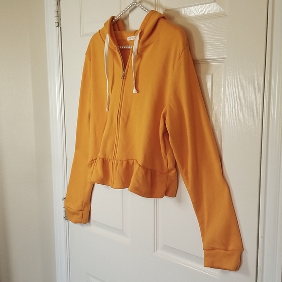 Heart & Hips Jackets & Blazers - Mustard yellow womens jacket/hoodie